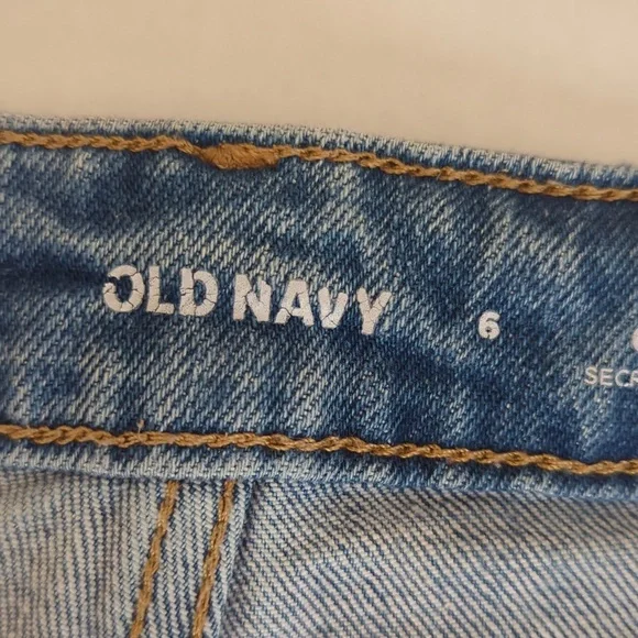 Old Navy High-Rise O.G. Loose Straight Secret-Smooth Pockets Mom Jeans 6 Blue - Picture 3 of 15